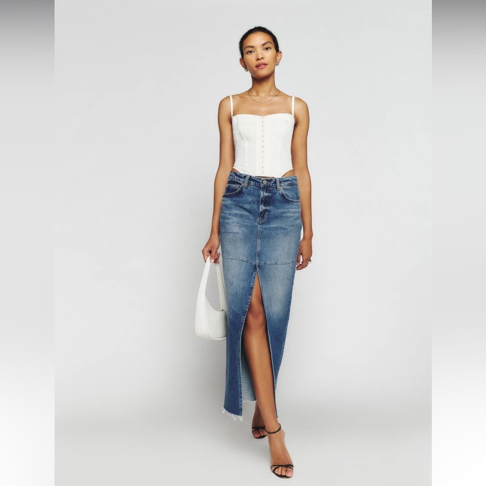 Reformation Tazz Denim Jean Maxi Skirt